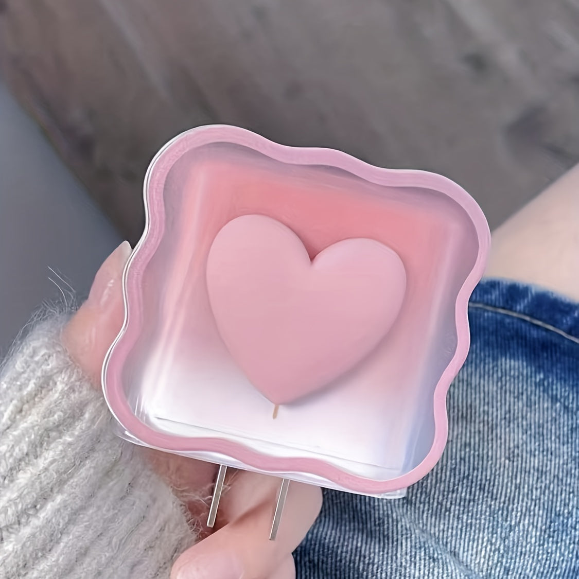 5-Pack Pink Heart-Shaped TPU Charger Protector with Cable Wrap, Compatible with iPhone 18W/20W Fast Charging, Soft Protective Case Accessory Without Battery